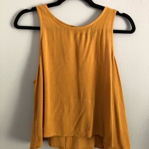 Mustard Flowy Cropped Top